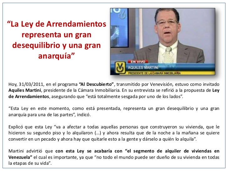 ley de inquilinato venezuela